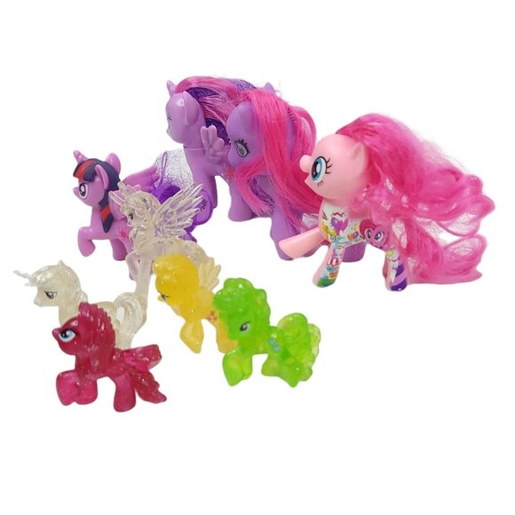 Hasbro My Little Pony Mini Figures Toys Unicorns Wings Lot Of 9 - Picture 1 of 11
